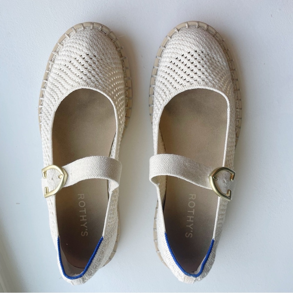 *SOLD* Rothy's The Espadrille Mary Jane Ivory Size 8
